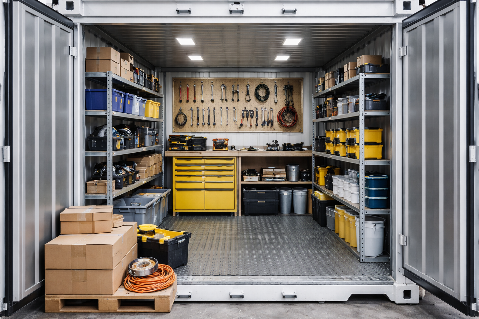 Contenedor de 20 pies utilizado como bodega en Temuco