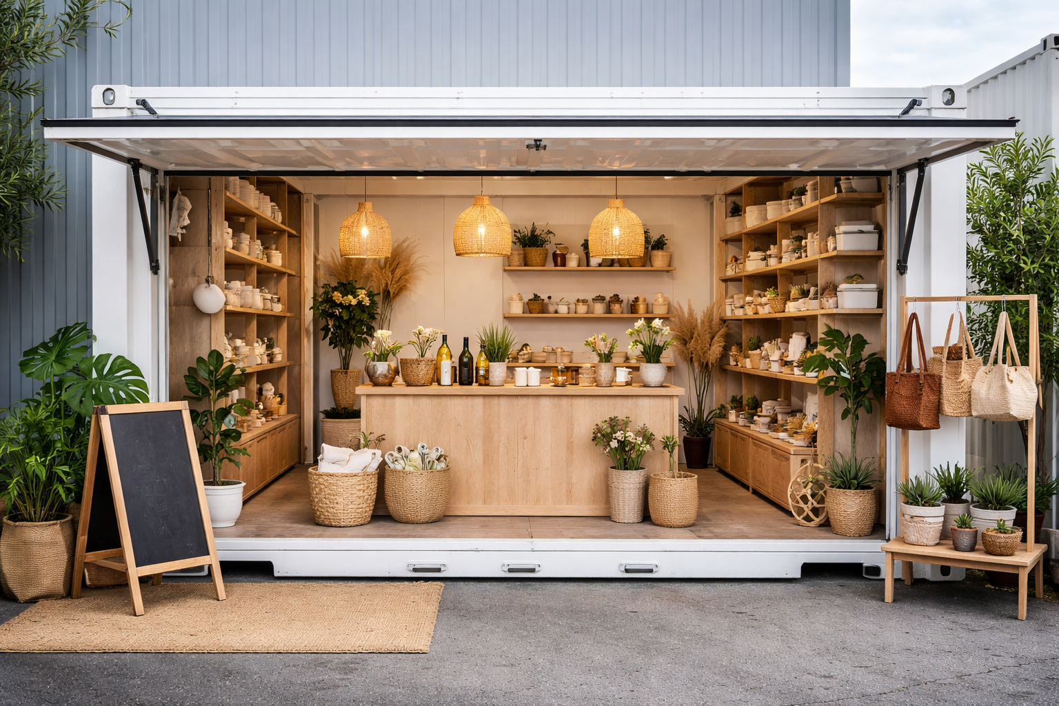 Contenedor de 20 pies como local comercial modular