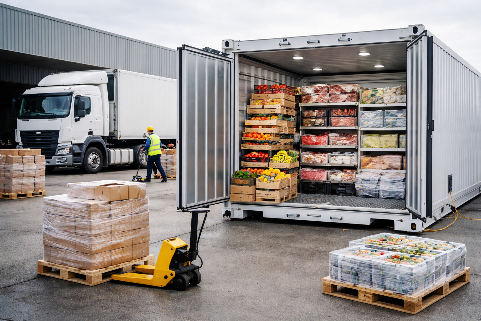 Contenedor reefer para logística refrigerada